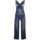 Anna-Kaci Womens Blue Denim Jean Straight Leg Distressed Pocket Bib Overalls Medium / Large