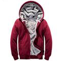 MANLUODANNI Men's Sport Suit Hooded Coat Fleece Tracksuit Jacket Red L