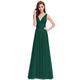 Ever-Pretty Women's Elegant A Line Sleeveless V Neck Chiffon Evening Dresses Dark Green 20UK
