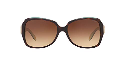 Ralph by Ralph Lauren Women's 0RA51381/13 Sunglasses, Tortoise/Turquoise/Browngradient, 58