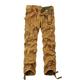 OCHENTA Men's Cotton-Washed Casual Cargo Trousers #3380 Soil Yellow Size 33