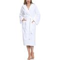 Ladeheid Women's 100% Cotton Terry Bathrobe LA40-102 (White (P01) (Grammage 450), M)