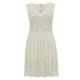 Womens 1920's Vintage Style Flapper Charleston Cream V Neck Teardrop Sequin Beaded Embellished Shift Dress (12)