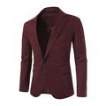 Uxcell Men's Suit Jacket One Button Slim Fit Casual Lightweight Sport Coats Blazer 42 Burgundy