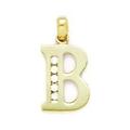 14ct Yellow Gold CZ Cubic Zirconia Simulated Diamond Small Letter Name Personalized Monogram Initial B Pendant Necklace Measures 14x8mm Jewelry Gifts for Women