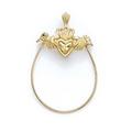 14ct Yellow Gold Irish Claddagh Celtic Trinity Knot Charm Holder Pendant Necklace Jewelry Gifts for Women