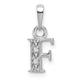 14ct White Gold Polished .01 Weight Carat Diamond Letter Name Personalized Monogram Initial F Charm Pendant Necklace Jewelry Gifts for Women