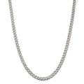 925 Sterling Silver Solid Polished 5.5mm Pave Curb Chain Necklace Lobster Claw Jewelry Gifts for Women - 61 Centimeters