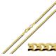 CJoL - 9ct Gold Plated on 925 Sterling Silver 24" (61cm) 4.2mm Wide Flat Curb Chain In Gift Box - 10.9g