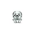 Thomas Sabo Women-Bead Rabbit Karma Beads 925 Sterling Silver black enamelled Zirconia black K0191-041-11