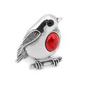 Robin Bird Pin Brooch in 925 Sterling Silver and Coral, Red Bird Brooch, Christmas Jewellery Gift, Scarf Brooch, Bird Jewellery, Robin Jewellery, Red Brooch