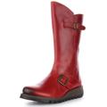 Fly London Women's Mes 2 Buckle Boots, Red, 7 UK