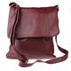 Girly Handbags Womens Genuine Soft Leather Italian Cross Body Shoulder Bag Flap Zipper - Dark Red
