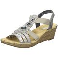 Rieker 62459-40, Women's Open Toe Wedge Sandals, Grey (Grey), 6.5 UK (40 EU)