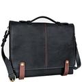 HIDESIGN Men's Eton Leather 15" Laptop Compatible Briefcase Work Bag, Black, M