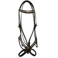 Cwell Equine NEW Leather Crystal Mexican Grackle Bridle With Reins Full/Cob/Pony Black (BROWN, COB)