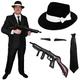 ADULTS 1920S GANGSTER FANCY DRESS COSTUME - PERFECT FOR MENS MAFIA GATSBY BUGSY MOB BOSS CAPONE FANCY DRESS PARTIES - MEDIUM