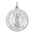 925 Sterling Silver Solid Satin Polished Engravable Our Lady of Guadalupe Medal Pendant Necklace Measures 31x25mm Wide Jewelry Gifts for Women