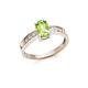 14ct White Gold Peridot and Diamond Ring Size N 1/2 Jewelry Gifts for Women