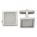 Stainless Steel Polished Grey Carbon Fiber Cuff Links Measures 16mm Wide Jewelry Gifts for Men