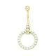 14ct Yellow Gold CZ Cubic Zirconia Simulated Diamond 14 Gauge Dangling Circle Body Jewelry Belly Ring Measures 36x16mm Jewelry Gifts for Women