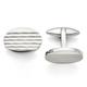 Stainless Steel Brushed Textured Polished and Matte Oval Cuff Links Jewelry Gifts for Men