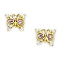 14ct Yellow Gold February Purple CZ Butterfly Angel Wings Screw Back Earrings Measures 7x9mm Jewelry Gifts for Women