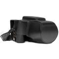 MegaGear Nikon Coolpix P900, P900S Ever Ready Leder Kamera-Case mit Trageriemen und Batteriezugang schwarz MG532