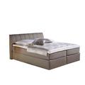 Maintal Boxspringbett Vanilla, 180 x 200 cm, Strukturstoff, Tonnentaschenfederkern Matratze H3, taupe