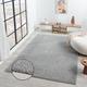 VIMODA Teppich Prime Shaggy Hochflor Einfarbig Grau Weich für Wohnzimmer, Schlafzimmer, küche, Maße:100x200 cm