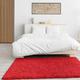 VIMODA Prime Shaggy Hochflor Langflor Teppich Einfarbig Modern Rot Hochflor für Wohnzimmer, Schlafzimmer, Maße:70x140 cm