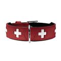 Hunter Hundehalsband Swiss, Leder, 65, rot/schwarz