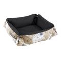 Ferplast 82310999W2 Perla 40 Katzen und Hundebett aus Baumwolle, 42 x 36 x H 12 cm, postkartenmuster