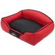 HobbyDog XLELICZP12 Hundebett/Sofa/Korb Elite mit Kissen Kunstleder, schwarz/rot, XL, 84 x 65 x 28 cm