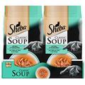 Sheba Katzenfutter Nassfutter Classic Soups Huhn und Thunfischfilets, 12 Packungen (12 x 4 x 40 g)