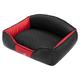 HobbyDog XLELICCB11 Hundebett/Sofa/Korb Elite mit Kunstleder, schwarz/rot, XL, 84 x 65 x 28 cm