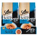 Sheba Katzenfutter Nassfutter Classic Soups Thunfischfilets, 12 Packungen (12 x 4 x 40 g)