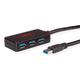 ROLINE USB 3.2 Gen 1 4-Port Hub mit Repeater, schwarz, 10 m