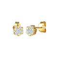 DIAMORE Ohrringe Damen Ohrstecker Blume mit Diamant (0.30 ct.) in 585 Gelbgold