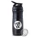 PURYA! SHAKER, Fitness-Trinkflasche für Protein-Shakes und Sport-Drinks, optimales Mischen dank Blender-Ball, BPA-frei und bruchsicher, Black, 828ml