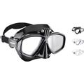 CRESSI Action Mask Black/Black - Unisex Tauchmaske Reduziertem Volumen und Action-Cam-Halterung, Schwarz/Schwarz, Einheitsgröße