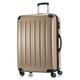 HAUPTSTADTKOFFER - Alex - 4 Doppel-Rollen Großer Hartschalen-Koffer Trolley Rollkoffer Reisekoffer, 75 cm, 119 L, Champagner