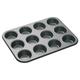 KitchenCraft KCMCHB7 Antihaft-Cupcake-Backblech mit Mulden, Stahl, grau, 35 x 27 x 2.5 cm