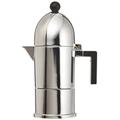 Alessi "LA CUPOLA" Espressomaschine 1. Tasse aus Gußaluminium. Griff und Knopf aus PA, schwarz