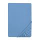 biberna 77866 Jersey-Elastic Spannbetttuch, nach Öko-Tex Standard 100, ca. 140 x 200 cm bis 160 x 220 cm, azurblau