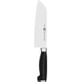 Zwilling 30077-181-0 Twin Four Star II Santokumesser, Rostfreier Spezialstahl, Zwilling Sonderschmelze, Kunststoff, Edelstahlapplikation, 180 mm, schwarz