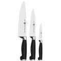 Zwilling 33415-000-0 Twin Four Star II Messerset, 3-tlg., Rostfreier Spezialstahl, Zwilling Sonderschmelze, Kunststoff, Edestahlapplikation, 420 x 135 mm, schwarz