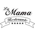 INDIGOS WG20029-90 Wandtattoo w029 La Mama Restaurante 96 x 57 cm, silber