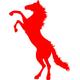 Indigos 4051095091165 Wandtattoo w672 Pferd 96 x 53 cm Wandaufkleber in 3 Größen, rot