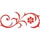 INDIGOS UG 4051095168195 Wandtattoo/Wandaufkleber - E21 Abstraktes Design Tribal/schöne Minimalistische Blumenranke mit Punkten und Großer Blüte 160 x63 cm - rot, Vinyl, 160 x 63 x 1 cm